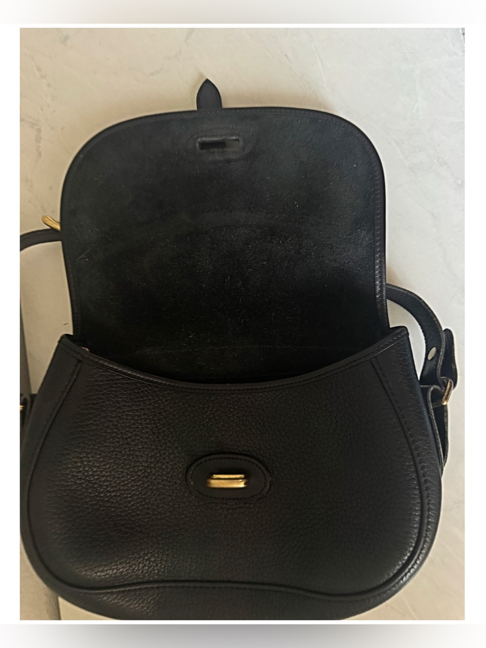 Dooney & Bourke Women's Black Leather Crossbody Bag with Gold Accent - Picture 6 of 11